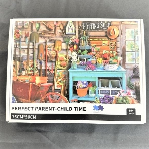 PUZ1-  NEW Puzzle POTTING SHED Jigsaw Puzzle Parent Child Time Garden Plants - Picture 1 of 2